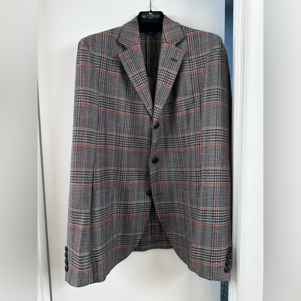 NWT $2320 Etro Mens Classic 3 button casual Plaid jacket blazer sport coat 48 38